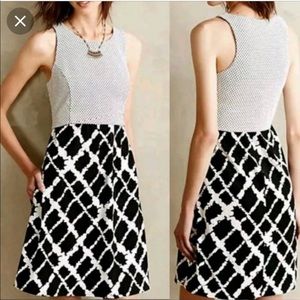 Anthropologie Tabitha black and white a-line tank dress size 0